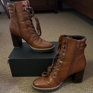 Naturalizer Chestnut Leather Heeled Boots